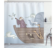 Old Man and Dove Ancient Shower Curtain