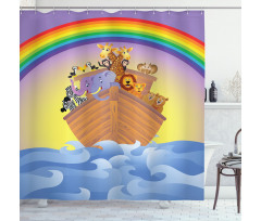 Animals Rainbow Ancient Shower Curtain