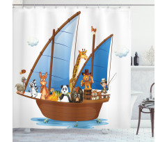 Animal Boat Sailing Ancient Shower Curtain
