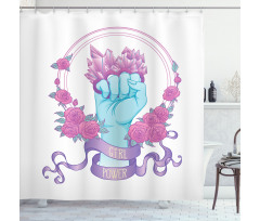Fist Female Power Shower Curtain