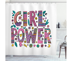 Hippie Boho Girl Words Shower Curtain