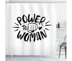 Power Woman Fist Shape Shower Curtain