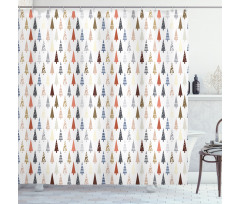 Fir Tree Motif Shower Curtain