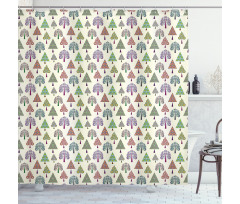 Triangle Trees Shower Curtain