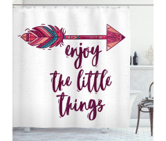 Traditional Boho Words Shower Curtain