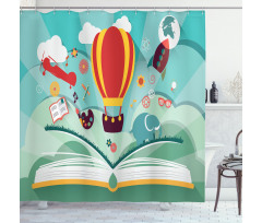Open Book Imagination Shower Curtain