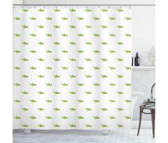 Green Cartoon Planes Shower Curtain