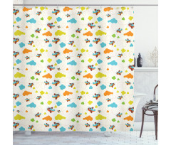 Pastel Colored Toddler Shower Curtain