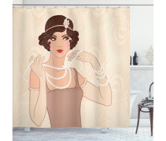 Brunette Flapper Shower Curtain