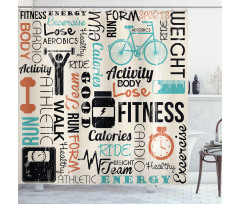 Healthy Life and Sports Shower Curtain