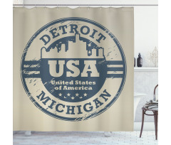 Detroit Michigan Stamp Shower Curtain