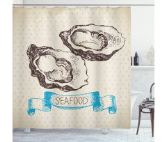 Sketch Virginica Oyster Shower Curtain