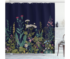 Rural Herbs Flowers Shower Curtain