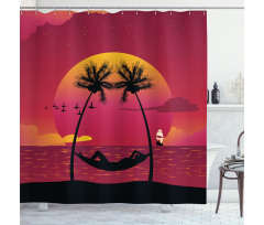 Girl in Hammock Paradise Shower Curtain
