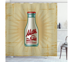 Retro Milk Bottle Shower Curtain
