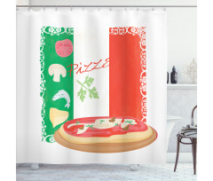 Italian Cuisine and Flag Shower Curtain