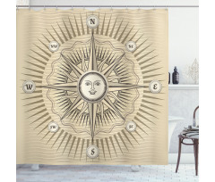 Vintage Windrose Shower Curtain