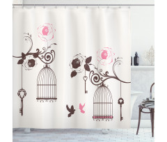 Bird Cages Keys Doves Shower Curtain