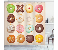 Delicious Glazed Pastries Shower Curtain