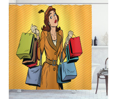 Pop Art Shopping Shower Curtain