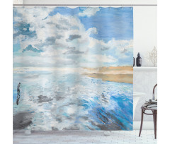 Oil Painting Beach Summer Shower Curtain