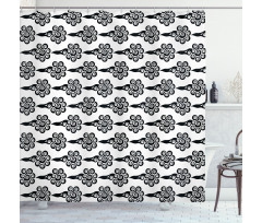 Chinese Oriental Motifs Shower Curtain