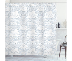 Sketch Style Stripes Shower Curtain
