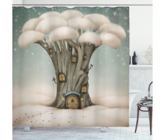 Tree in the Sky Fantasy Shower Curtain