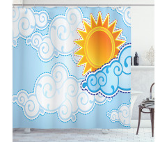 Cartoon Summer Swirls Shower Curtain