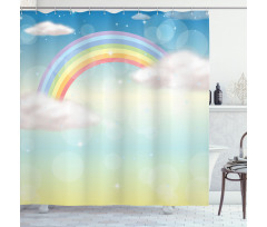 Semi Circle Style Rainbow Shower Curtain