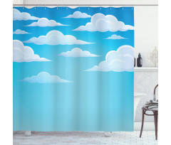 Dispersed Puffy Cumulus Shower Curtain