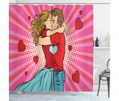 Pop Art Romantic Date Shower Curtain