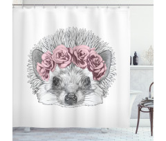 Hand Drawn Romantic Wreath Shower Curtain