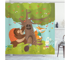 Animals Cherry Tree Shower Curtain