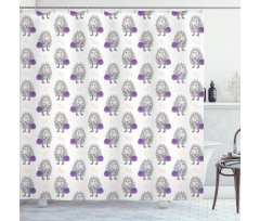 Hipster Animal Pattern Shower Curtain
