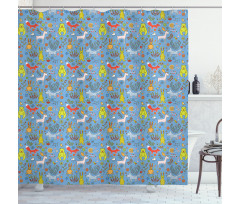 Spring Forest Fauna Shower Curtain