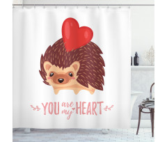 You are My Heart Words Shower Curtain