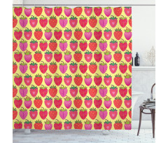 Berry Slices Motif Shower Curtain