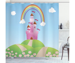 Clouds Princess Castle Shower Curtain
