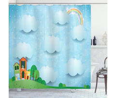 Hanging Cloud Shower Curtain