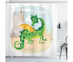 Goofy Dragon Shower Curtain