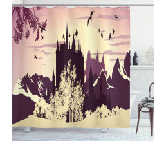 Castle in Mountains Shower Curtain