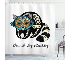 Folk Raccoon Shower Curtain