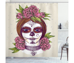 Girl with Makeup Shower Curtain