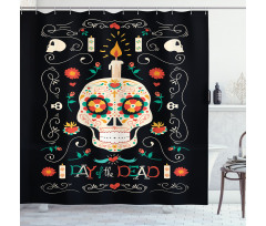 Calavera and Candle Shower Curtain