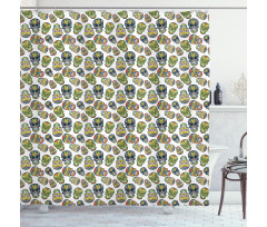 Latin Holiday Motif Shower Curtain