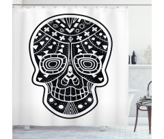 Tribal Style Skull Shower Curtain