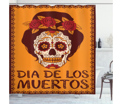 Mexican Skull Girl Shower Curtain