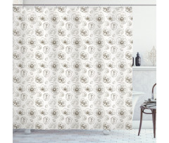 Hellebore Blossom Motif Shower Curtain