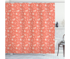 Starfish Seaweed Scallop Shower Curtain